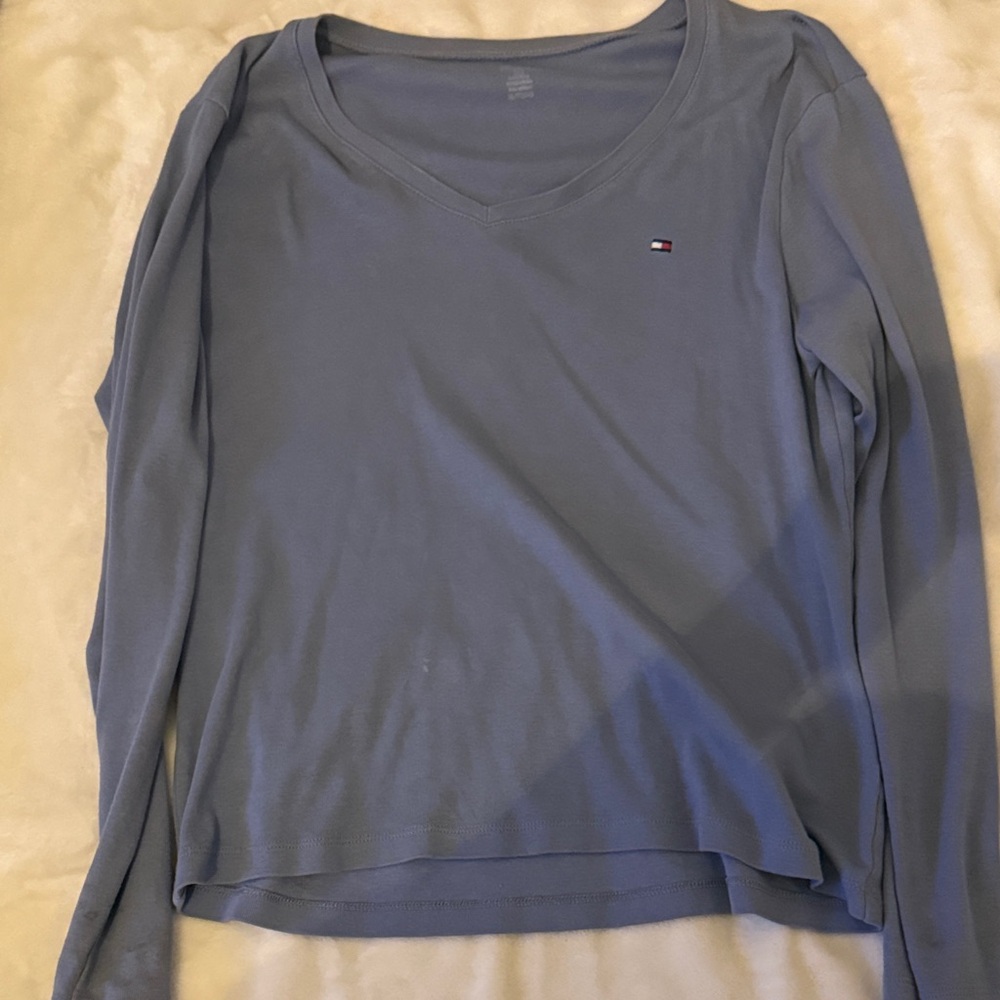 Tommy Hilfiger Women's Slate Long Sleeve Blouse